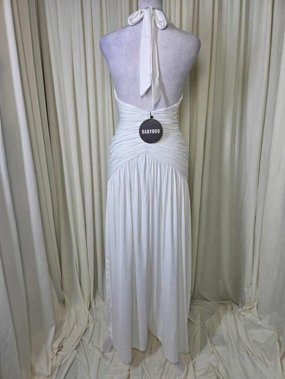 Melania Long Dress - BABYBOO NWT White $161 - Picture 9 of 13